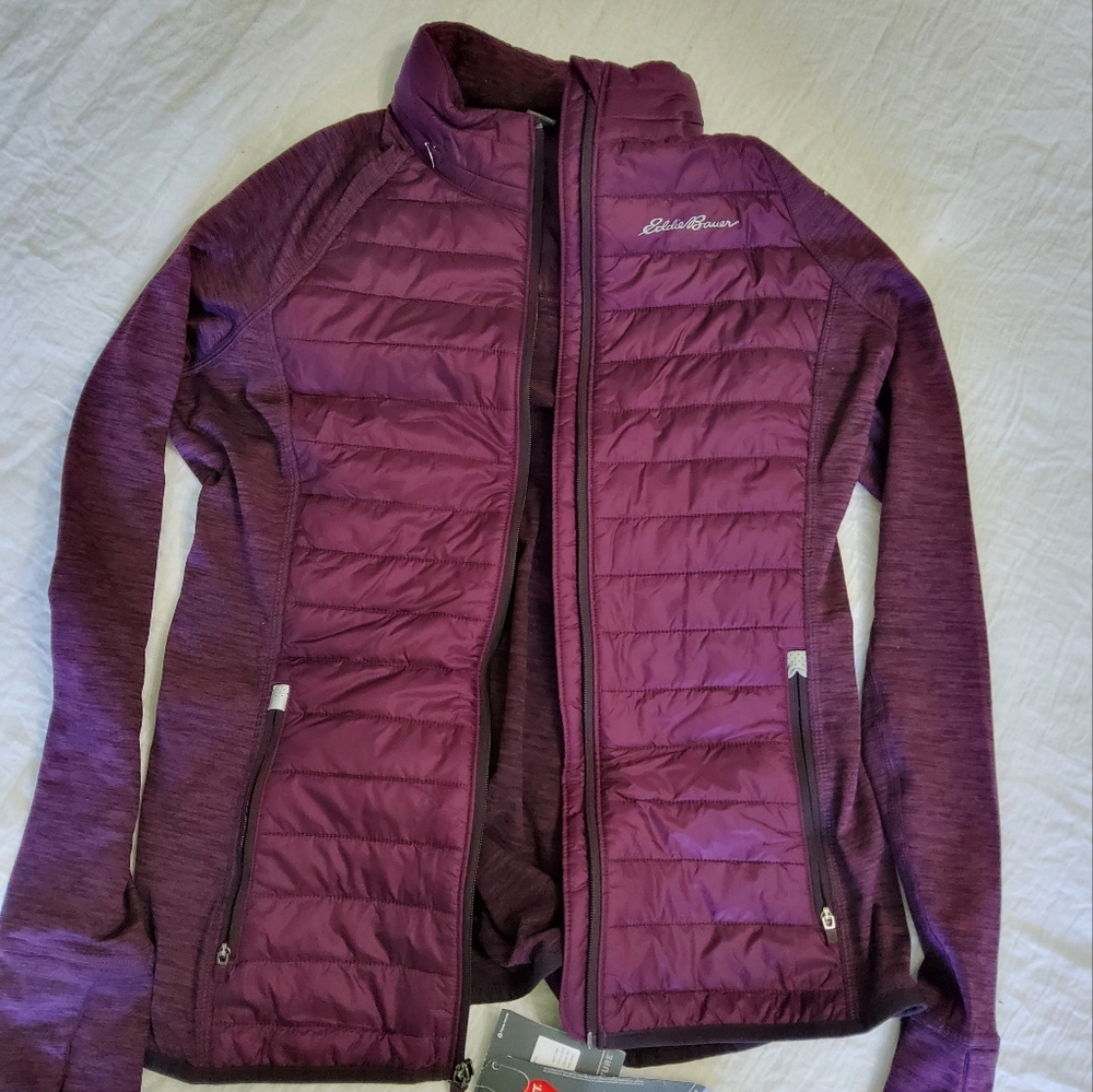 Eddie Bauer Ignitelite Hybrid Jacket in Dark Plum Size Large Tall